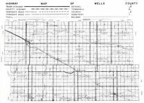 Well County Highway Map 1, Wells County 1960